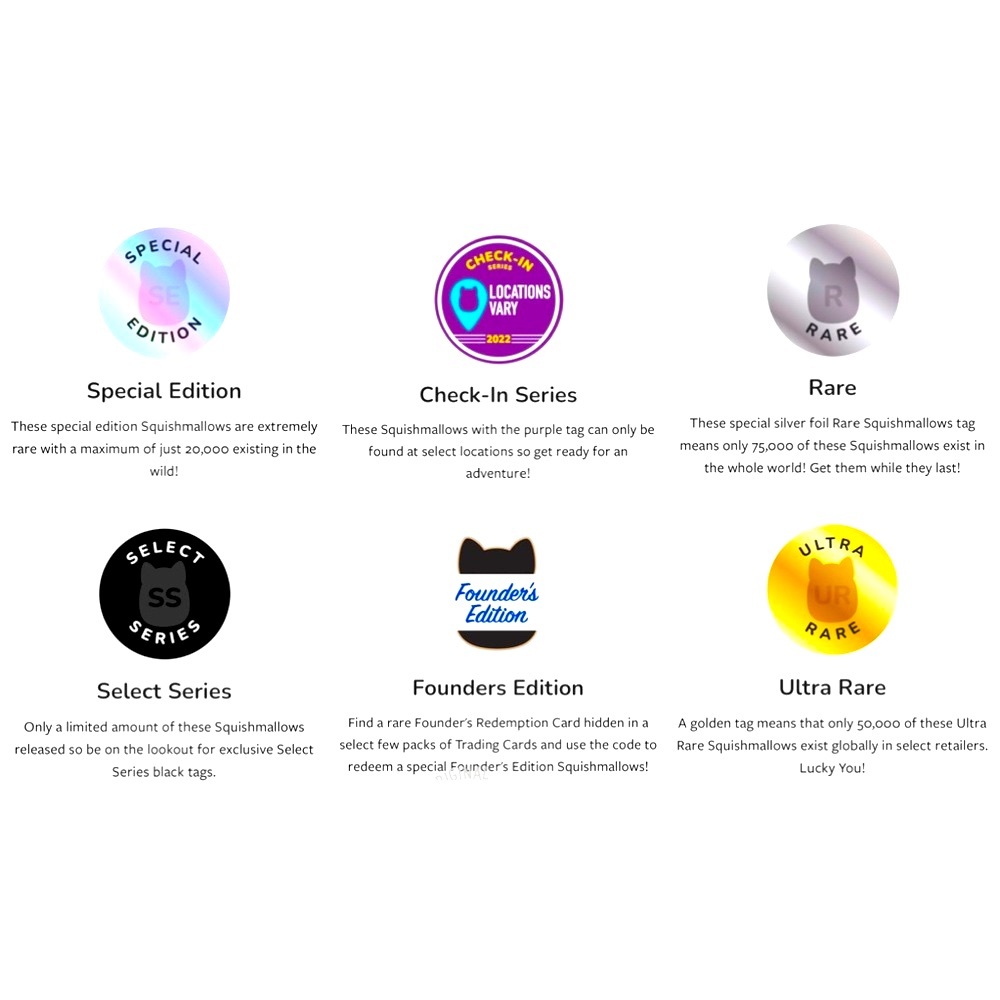 ✨ Squishmallow rarity scale information ✨